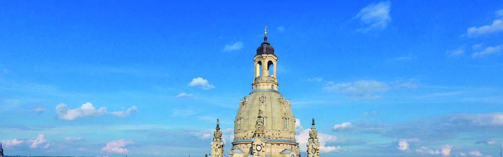 Zu sehen ist die Außenansicht der Frauenkirche Dresden.